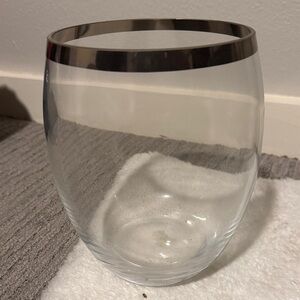 Crate&Barrel Glass with Metallic Accent